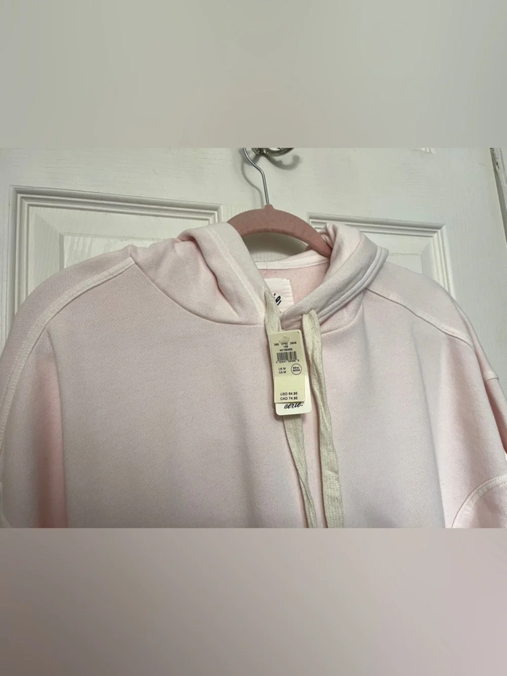 ❗️Sold❗️Aerie Oversized Travel Hoodie Pink Petal Longer Length Size M NWT - Picture 5 of 11